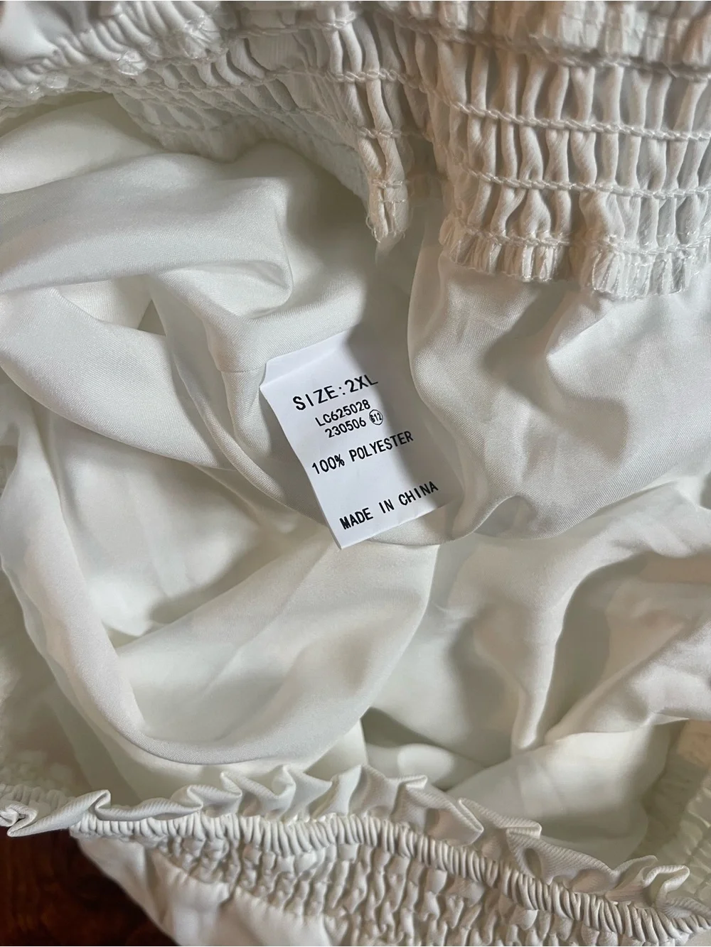 White Wide Leg Elastic Waist Pants Size 2XL      XXL